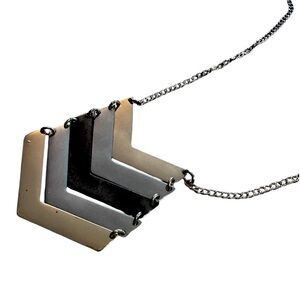 Mixed Metal Pendant Y2K statement jewelry
